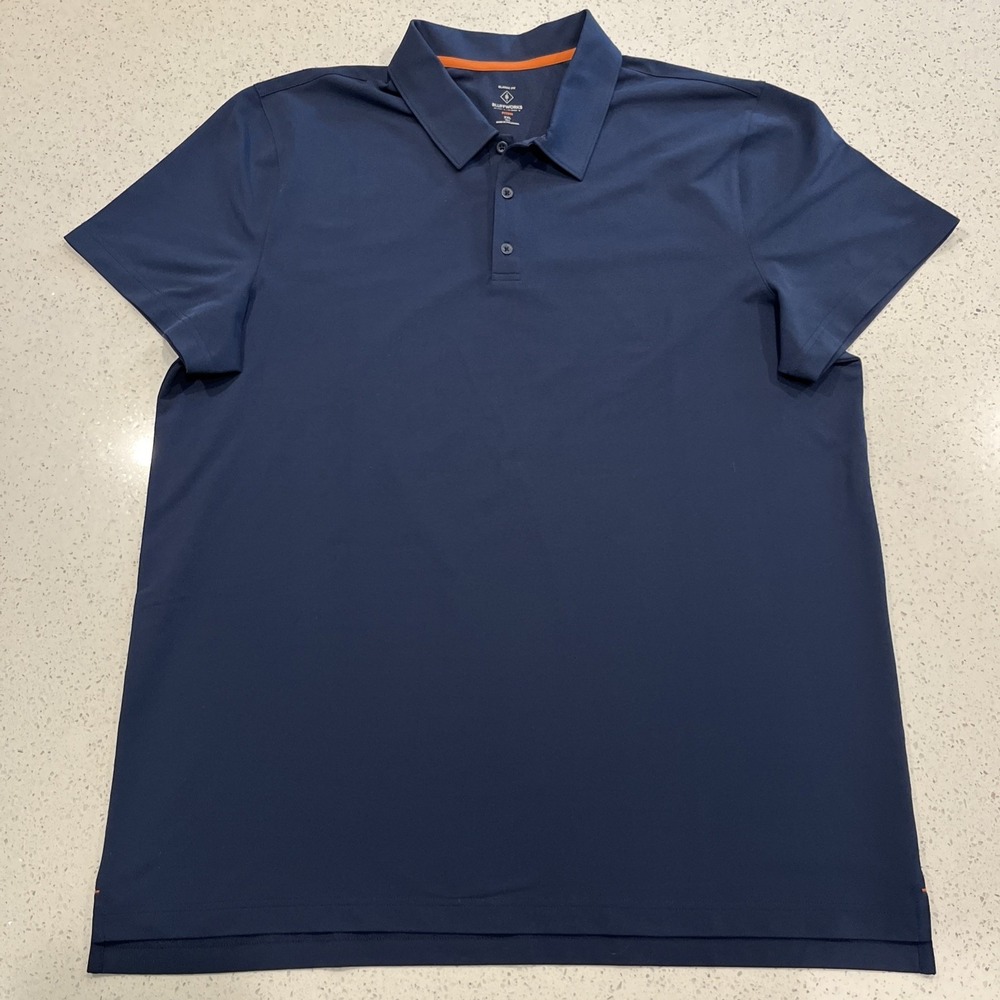 Bluffworks Piton Polo Mens 2XLT Tall Dark Blue Classic Fit Short Sleeve
